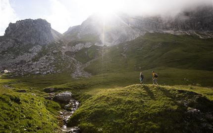 Aufstieg in Richtung Mohnenfluh-Sattel